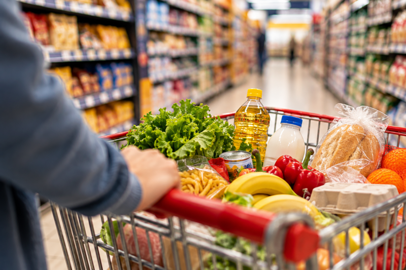 Compra cotidiana en supermercado
