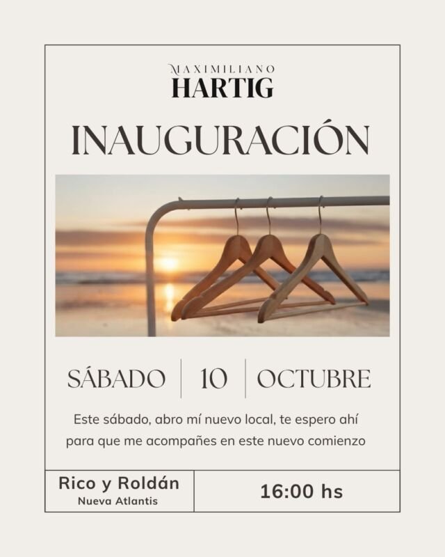 El diseñador Maxi Hartig inaugura un nuevo local de indumentaria en Nueva Atlantis